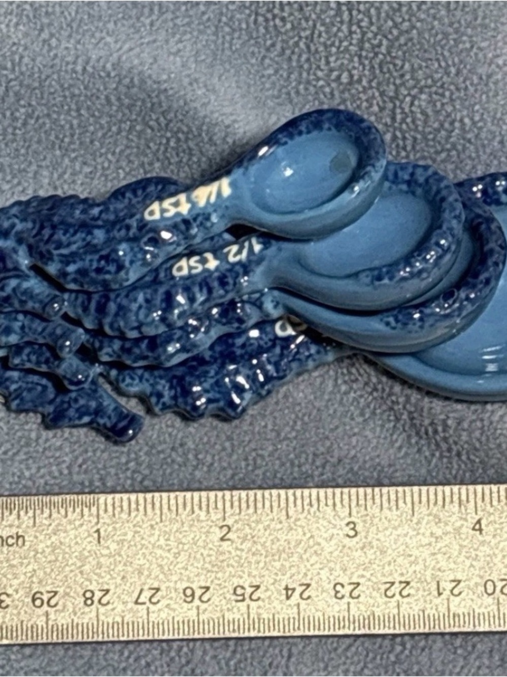 Blue Seahorse Ceramic Measuring Spoon Set